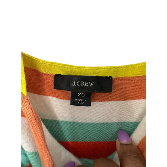 J.Crew Multicolor Sleeveless Beachy Resort Rainbow Stripe Maxi Dress Size XS - Picture 4 of 11